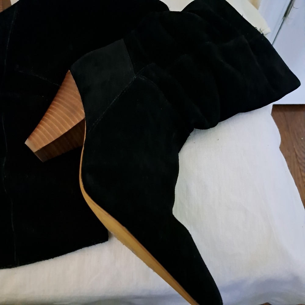Kensie Black Heeled Sloushy Suede‎ Boots  Women Size 10M ***TRENDING*** - Picture 11 of 15